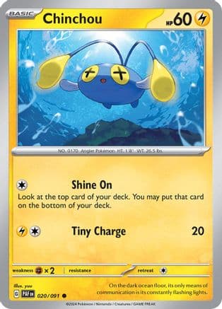 Chinchou — SV: Paldean Fates Pokémon TCG card by yuu