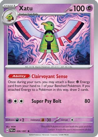 Xatu - 026/091 — SV: Paldean Fates Pokémon TCG card by DOM
