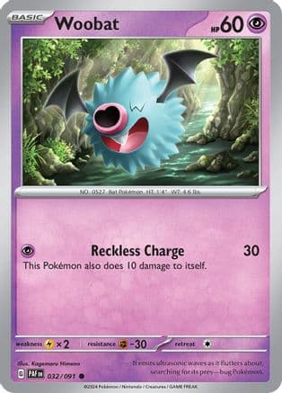 Woobat — SV: Paldean Fates Pokémon TCG card by Kagemaru Himeno