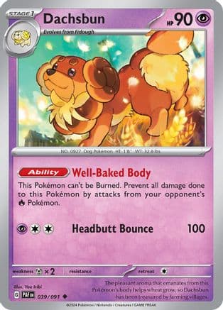 Dachsbun - 039/091 — SV: Paldean Fates Pokémon TCG card by You Iribi