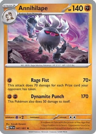 Annihilape - 047/091 — SV: Paldean Fates Pokémon TCG card by Anesaki Dynamic
