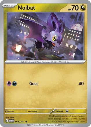 Noibat - 068/091 — SV: Paldean Fates Pokémon TCG card by chibi