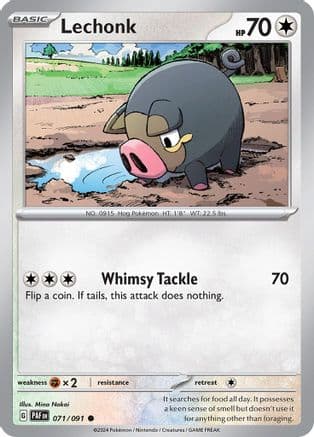 Lechonk - 071/091 — SV: Paldean Fates Pokémon TCG card by Mina Nakai