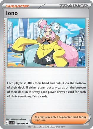 Iono - 080/091 — SV: Paldean Fates Pokémon TCG card by Sanosuke Sakuma