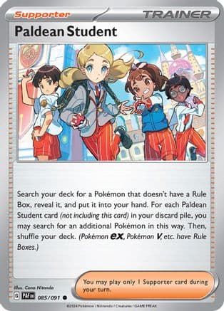 Paldean Student - 085/091 — SV: Paldean Fates Pokémon TCG card by Cona Nitanda