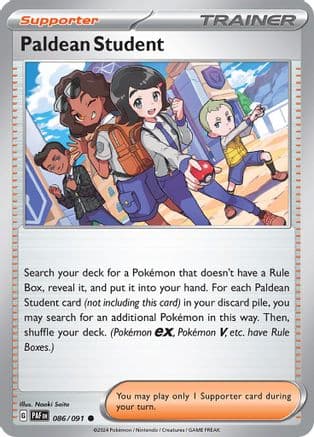 Paldean Student - 086/091 — SV: Paldean Fates Pokémon TCG card by Naoki Saito