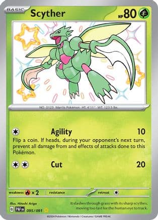 Scyther — SV: Paldean Fates Pokémon TCG card by Hitoshi Ariga