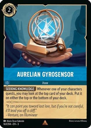 Aurelian Gyrosensor — Into the Inklands Disney Lorcana card by Mario Oscar Gabriele