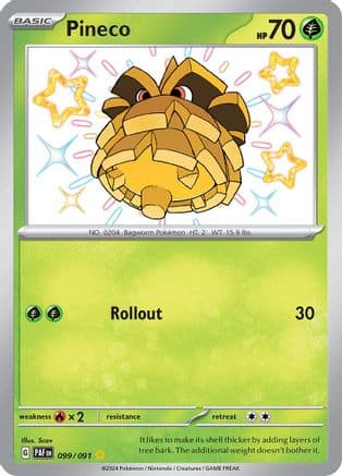 Pineco - 099/091 — SV: Paldean Fates Pokémon TCG card by Scav