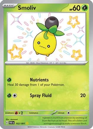 Smoliv — SV: Paldean Fates Pokémon TCG card by otumami