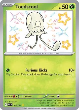 Toedscool - 105/091 — SV: Paldean Fates Pokémon TCG card by Ryuta Fuse