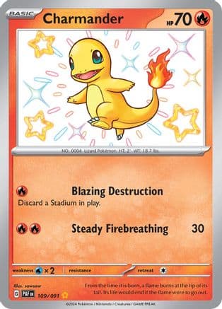 Charmander - 109/091 — SV: Paldean Fates Pokémon TCG card by sowsow