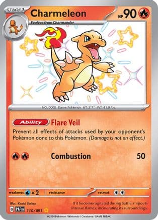 Charmeleon - 110/091 — SV: Paldean Fates Pokémon TCG card by Kouki Saitou