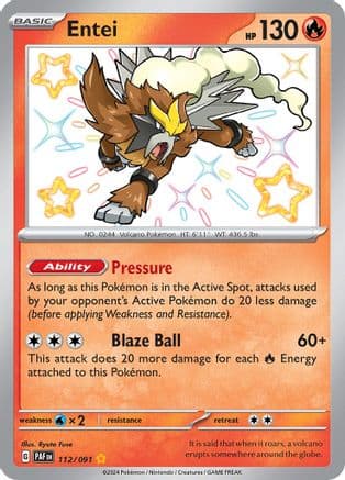 Entei — SV: Paldean Fates Pokémon TCG card by Ryuta Fuse