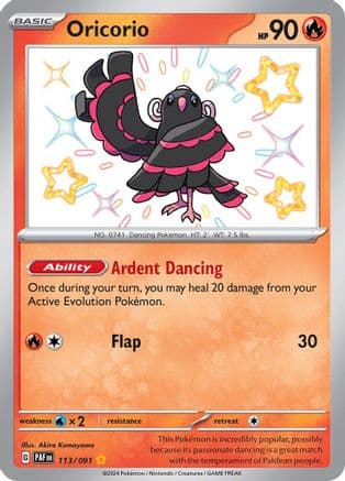 Oricorio — SV: Paldean Fates Pokémon TCG card by Akira Komayama