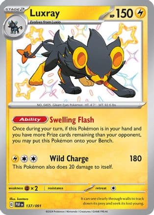 Luxray — SV: Paldean Fates Pokémon TCG card by kantaro