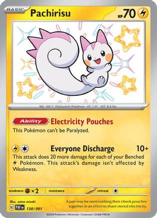 Pachirisu — SV: Paldean Fates Pokémon TCG card by saino misaki