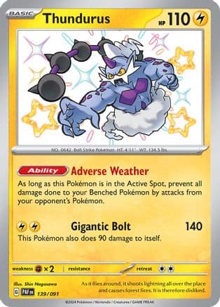 Thundurus — SV: Paldean Fates Pokémon TCG card by Shin Nagasawa
