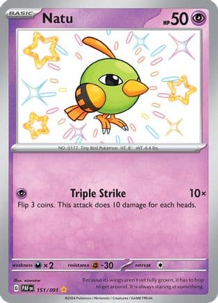 Natu - 151/091 — SV: Paldean Fates Pokémon TCG card by sowsow