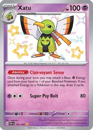 Xatu - 152/091 — SV: Paldean Fates Pokémon TCG card by nagimiso