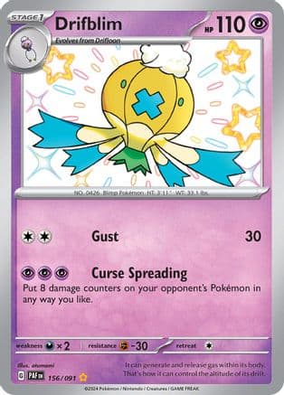 Drifblim — SV: Paldean Fates Pokémon TCG card by otumami