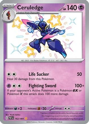 Ceruledge - 162/091 — SV: Paldean Fates Pokémon TCG card by Kouki Saitou
