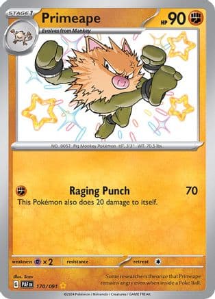Primeape - 170/091 — SV: Paldean Fates Pokémon TCG card by Scav
