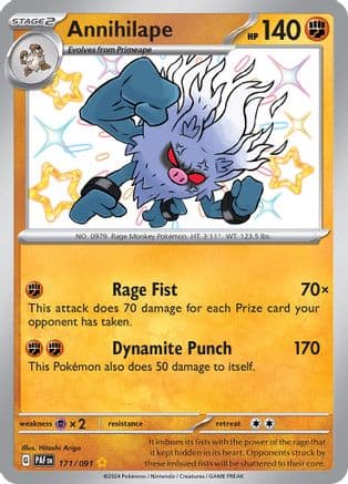 Annihilape - 171/091 — SV: Paldean Fates Pokémon TCG card by Hitoshi Ariga