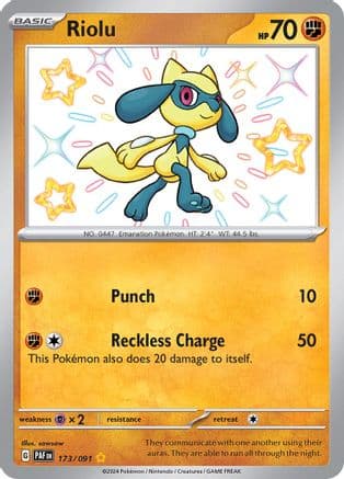 Riolu — SV: Paldean Fates Pokémon TCG card by sowsow