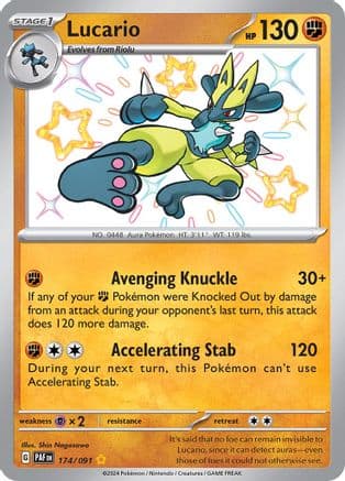 Lucario — SV: Paldean Fates Pokémon TCG card by Shin Nagasawa