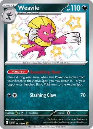 Weavile — SV: Paldean Fates Pokémon TCG card by Shin Nagasawa