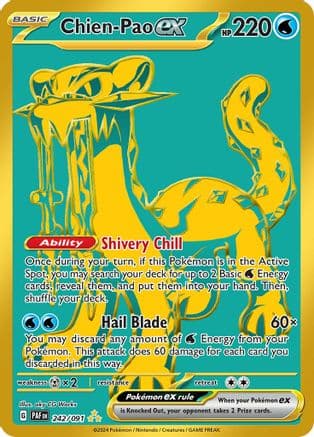 Chien-Pao ex — SV: Paldean Fates Pokémon TCG card by aky CG Works