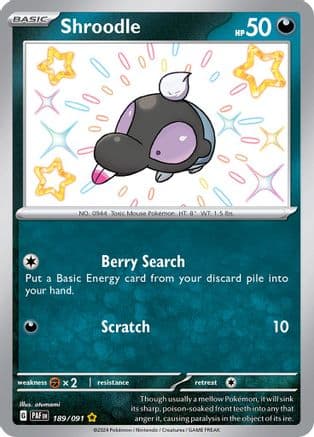 Shroodle - 189/091 — SV: Paldean Fates Pokémon TCG card by otumami