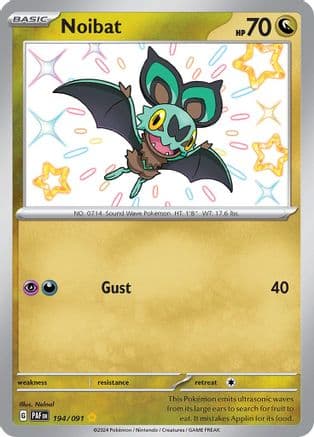 Noibat - 194/091 — SV: Paldean Fates Pokémon TCG card by Nelnal