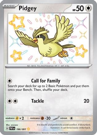 Pidgey — SV: Paldean Fates Pokémon TCG card by sowsow