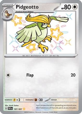 Pidgeotto — SV: Paldean Fates Pokémon TCG card by Kouki Saitou