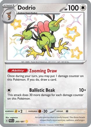 Dodrio — SV: Paldean Fates Pokémon TCG card by nagimiso