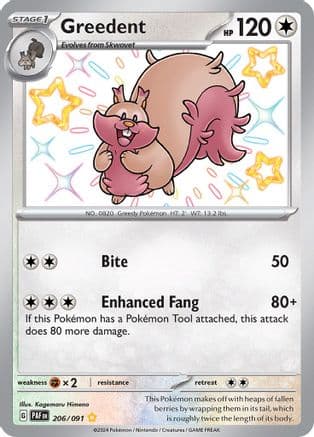 Greedent — SV: Paldean Fates Pokémon TCG card by Kagemaru Himeno