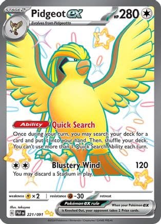 Pidgeot ex — SV: Paldean Fates Pokémon TCG card by takuyoa