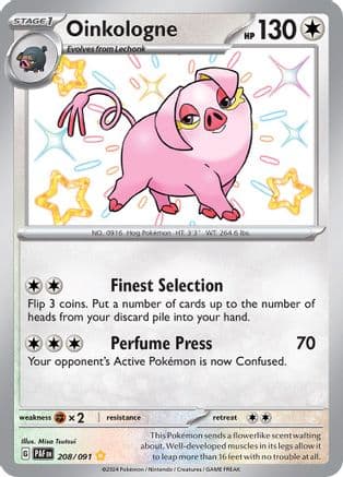 Oinkologne - 208/091 — SV: Paldean Fates Pokémon TCG card by Misa Tsutsui