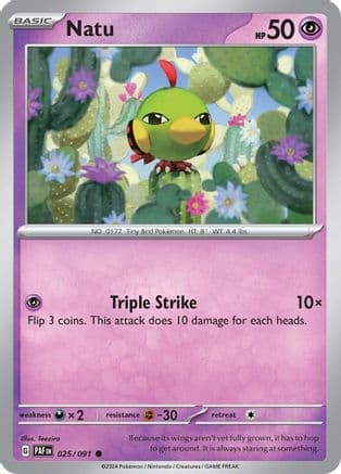 Natu - 025/091 — SV: Paldean Fates Pokémon TCG card by Teeziro