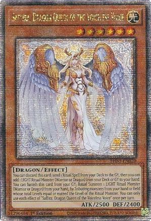 Saffira, Dragon Queen of the Voiceless Voice (Quarter Century Secret Rare) — Yu-Gi-Oh! card