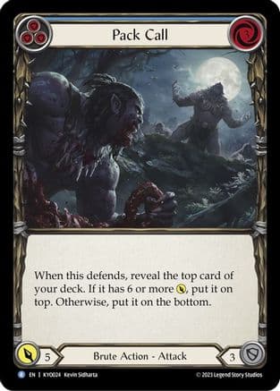 Pack Call (Blue) — Blitz Deck: Heavy Hitters - Kayo Flesh and Blood card by Kevin Sidharta