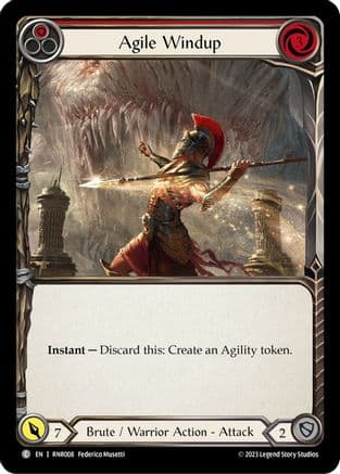 Agile Windup (Red) — Blitz Deck: Heavy Hitters - Rhinar Flesh and Blood card by Federico Musetti
