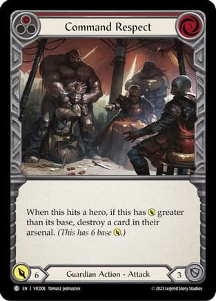 Command Respect (Red) — Blitz Deck: Heavy Hitters - Victor Flesh and Blood card by Tomasz Jedruszek