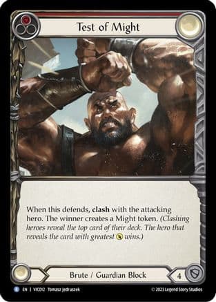 Test of Might — Blitz Deck: Heavy Hitters - Victor Flesh and Blood card by Tomasz Jedruszek
