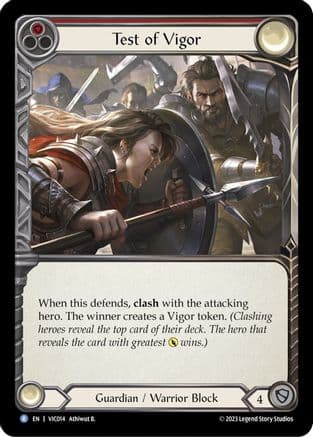 Test of Vigor — Blitz Deck: Heavy Hitters - Victor Flesh and Blood card by Athiwut B.