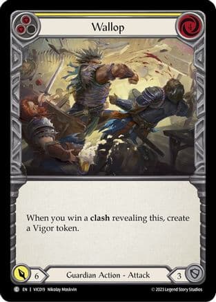 Wallop (Yellow) — Blitz Deck: Heavy Hitters - Victor Flesh and Blood card by Nikolay Moskvin
