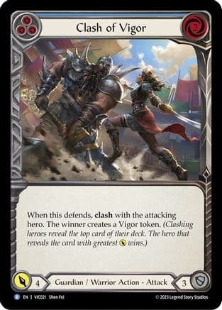 Clash of Vigor (Blue) — Blitz Deck: Heavy Hitters - Victor Flesh and Blood card by Shen Fei
