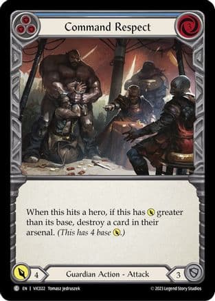 Command Respect (Blue) — Blitz Deck: Heavy Hitters - Victor Flesh and Blood card by Tomasz Jedruszek